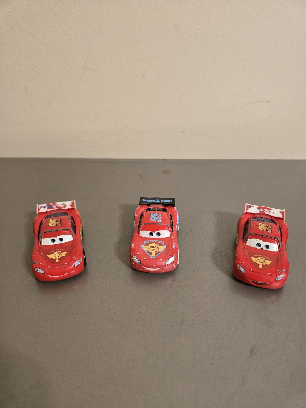 Lot of 3 Disney Pixar Cars Mattel Diecast Toys Lightning McQueen Variant Set